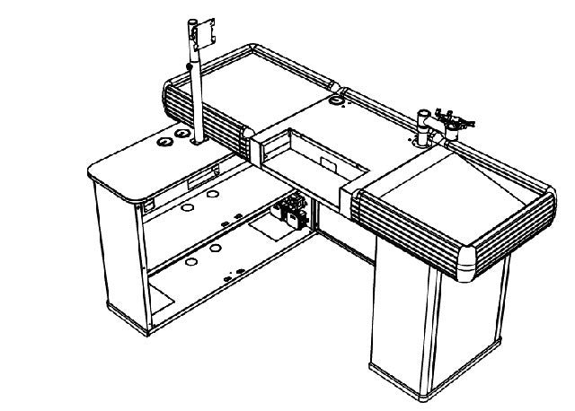 Caisse de sortie sans tapis roulant